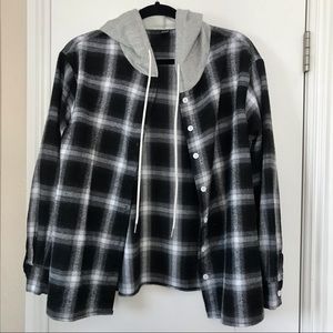 Black and White plaid Flannel shirt
